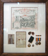 Medal, photo and documents