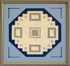 Crochet with Blue Corner Cut Matboard
