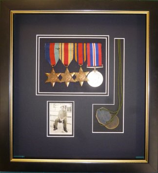 War Medal with photo and Dog Tag