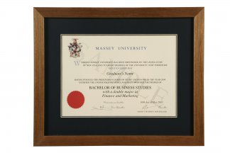 Massey University Rimu Frame with Blue and gold ma