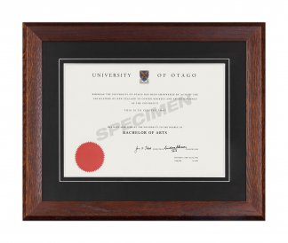Mahogany Oak Frame, Black Matboard with V-Groove