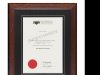 Mahogany Oak Frame, Black Matboard with V-Groove