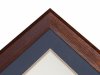 Mahogany Oak Frame, Blue Matboard with Gold Insert