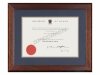 Mahogany Oak Frame, Blue Matboard with Gold Insert