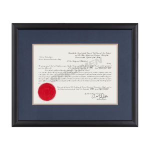 Calais - Blue Mat with Gold insert