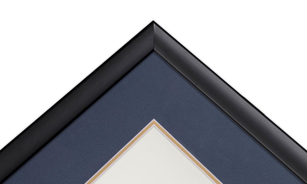 Blue Matte Insert Calais - Blue Mat with Gold Insert - Van Uffelen