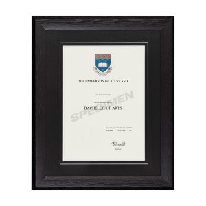 Black Stained Oak Frame, Black Matboard with V-Groove