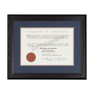 Black Stained Oak - Blue Matboard with Gold insert