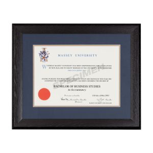 Black Stained Oak-Blue Matboard with Gold insert