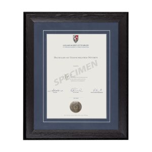 Black Stained Oak, Blue Matboard with V Groove