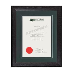 Black Stained Oak-Green Matboard with V-Groove