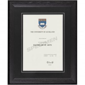Black Stained Oak Frame, Black Matboard with V-Groove