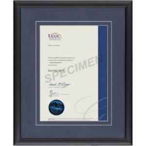 Calais - Blue Matboard with Gold insert