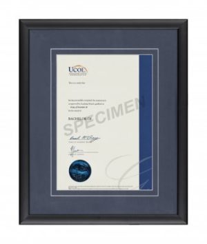 Calais - Blue Matboard with Gold insert