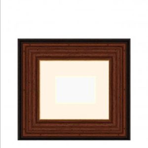 Large Distressed Brown with Gold Lip and White Mat