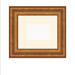 Large Gold with White Mat