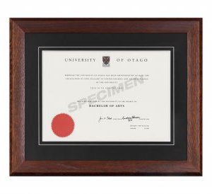 Mahogany Oak Frame, Black Matboard with V-Groove