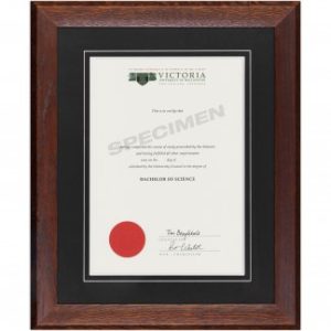 Mahogany Oak Frame, Black Matboard with V-Groove