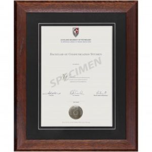 Mahogany Oak Frame, Black Matboard with V-Groove