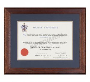 Mahogany Oak Frame, Blue Matboard with Gold Insert