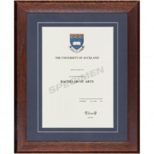 Mahogany Oak Frame, Blue Matboard with V-Groove