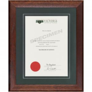 Mahogany Oak Frame, Green Matboard with V-Groove