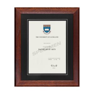 Mahogany Oak Frame, Black Matboard with V-Groove