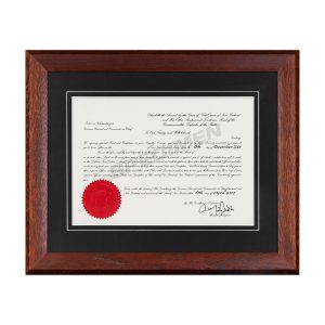 Mahogany Oak Frame, Black Matboard with V-Groove