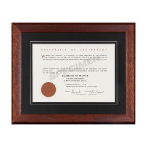 Mahogany Oak Frame, Black Matboard with V-Groove