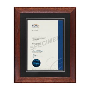 Mahogany Oak Frame, Black Matboard with V-Groove