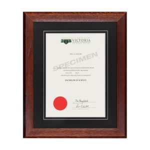 Mahogany Oak Frame, Black Matboard with V-Groove