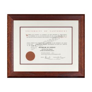 Mahogany Oak Frame, Off White with Red Insert Matboard