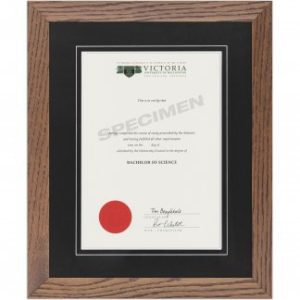 Traditional Oak Frame, Black Matboard with V-Groove